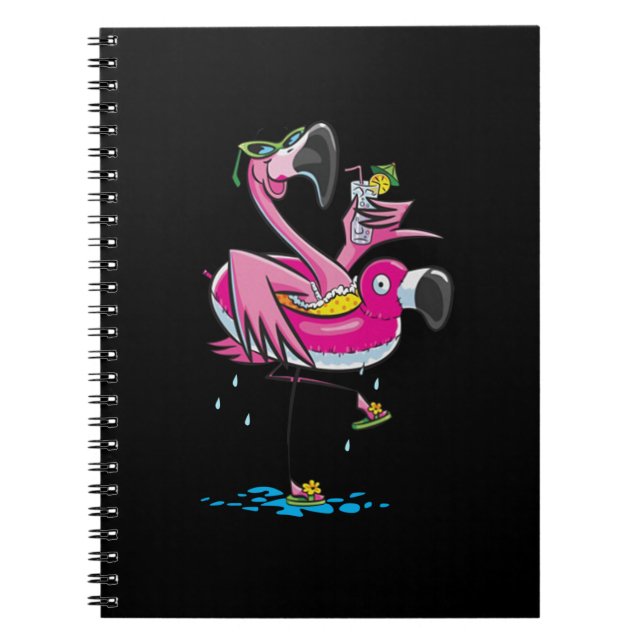 Lover | Flamingo schwimmen gehen Notizblock (Vorderseite)