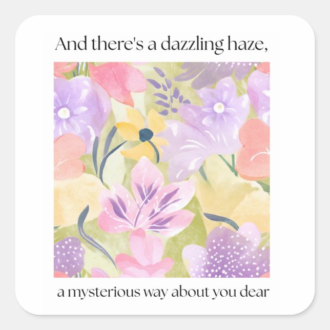 Lover Floral Lyric Sticker (Vorderseite)