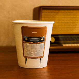 Lover für Vintage Radio Retro Music aus dem Mittel Pappbecher