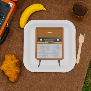 Lover für Vintage Radio Retro Music aus dem Mittel Pappteller