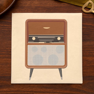 Lover für Vintage Radio Retro Music aus dem Mittel Serviette