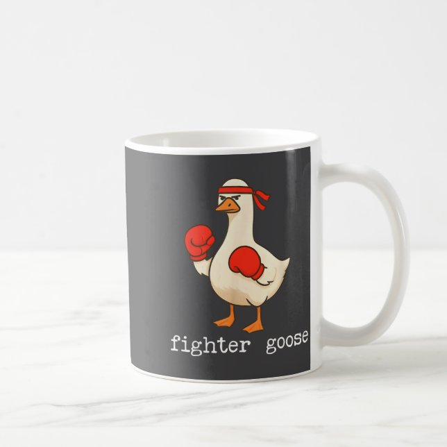 Lover Goose And Fighter Goose, Funny Couple Goose  Kaffeetasse (Rechts)