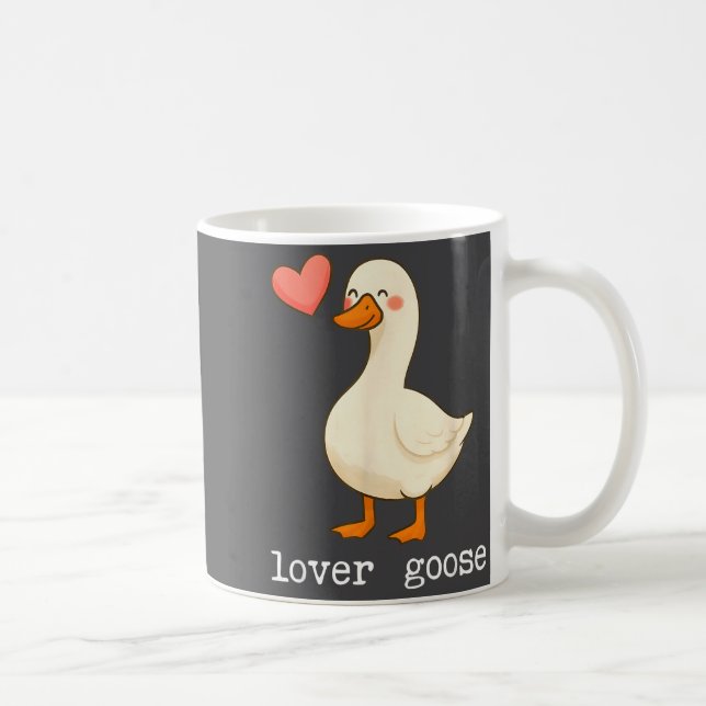 Lover Goose And Fighter Goose, Funny Couple Goose  Kaffeetasse (Rechts)