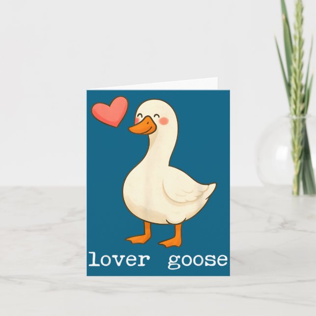 Lover Goose And Fighter Goose, Funny Couple Goose  Karte (Vorderseite)