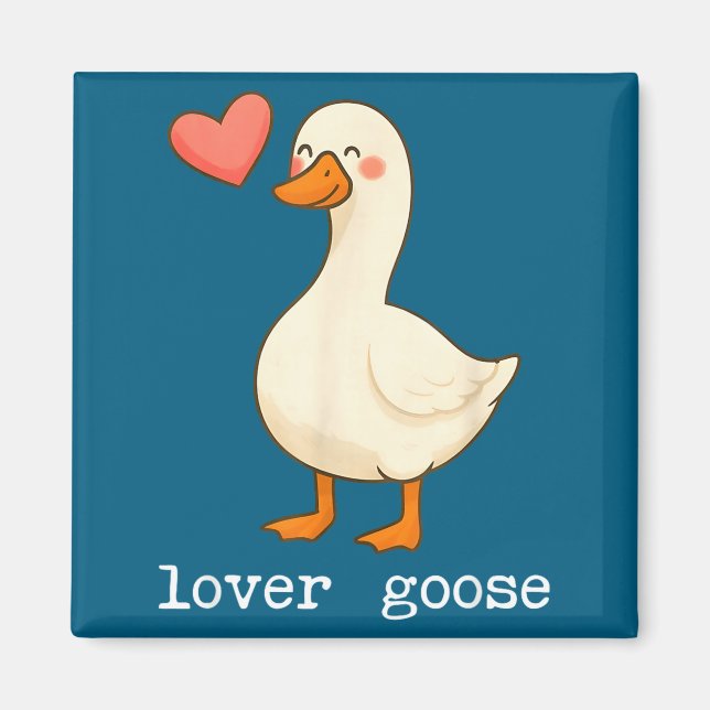 Lover Goose And Fighter Goose, Funny Couple Goose  Magnet (Vorne)