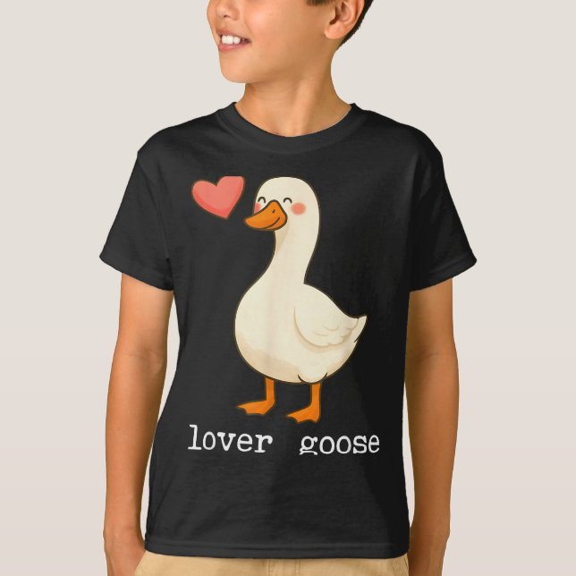 Lover Goose And Fighter Goose, Funny Couple Goose  T-Shirt (Vorderseite)