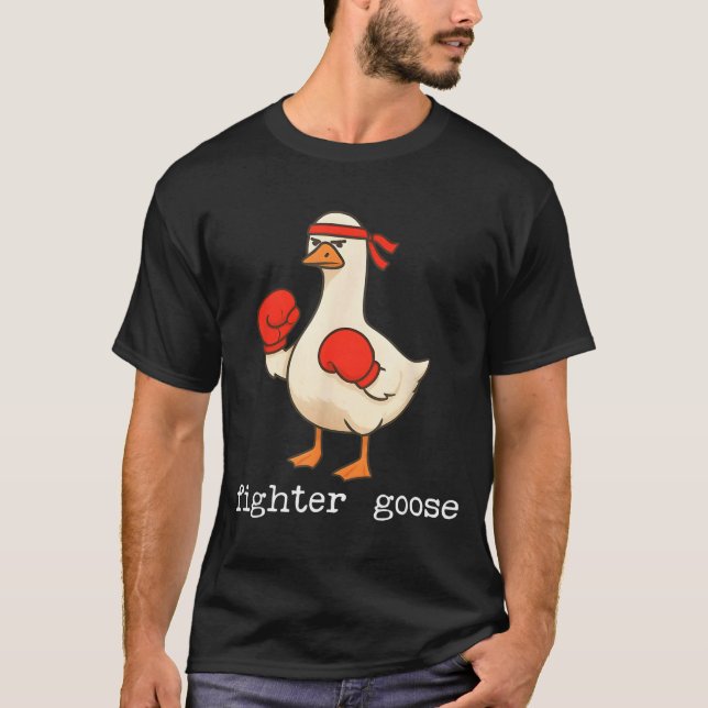 Lover Goose And Fighter Goose, Funny Couple Goose  T-Shirt (Vorderseite)