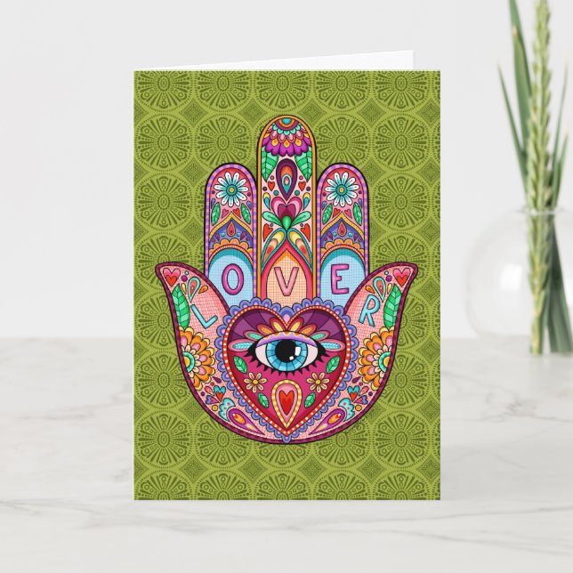 Lover Hamsa Grußkarte Karte (Vorderseite)
