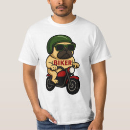 Lover Motorrad Mops Biker Vintag Geburtstagsparty T-Shirt