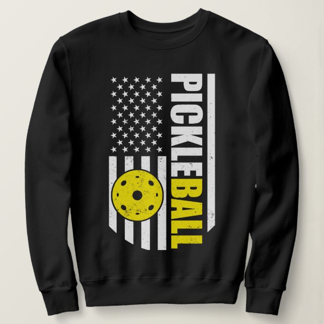 Lover-Paddleall für US-Flagge Pickleball Sweatshirt (Design vorne)