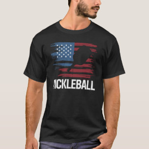 Lover-Paddleall für US-Flagge Pickleball T-Shirt