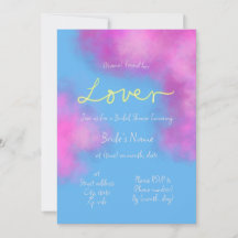 Lover Pastel Cloudy Bridal Dusche Einladung