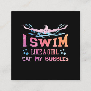Lover schwimmen - ich schwimme wie ein Mädchen Quadratische Visitenkarte