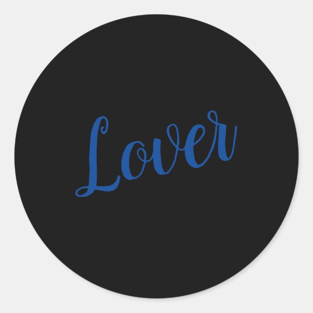 Lover Simple Word Classic Round Sticker (Vorderseite)