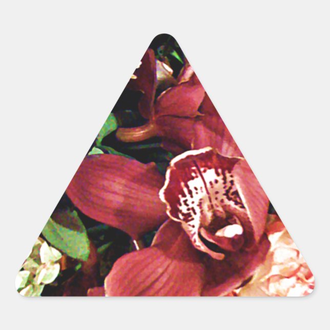 Lover von Orchids_ Dreieckiger Aufkleber (Vorderseite)