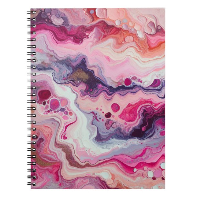 Lover von rosa Acrylpour-Design Notizblock (Vorderseite)