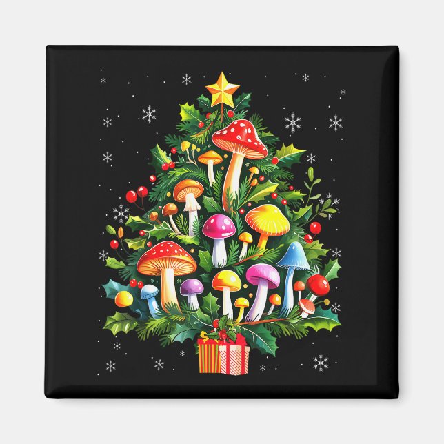 Lover Xmas Mushroom Christmas Tree  Magnet (Vorne)