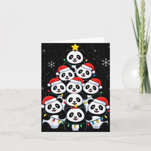 Lover Xmas Panda Christmas Tree T Shirt  Karte (Vorderseite)