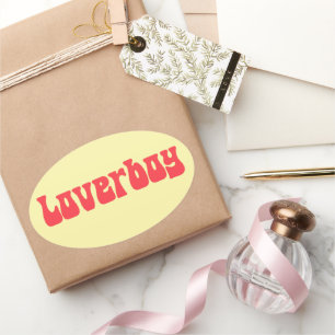 Loverboy Retro Ovaler Aufkleber