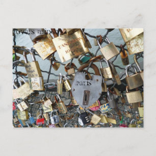 Lovers Bridge Locks Paris Monument Obelisk Postkarte