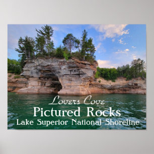 Lovers Cove Pictured Rocks Poster