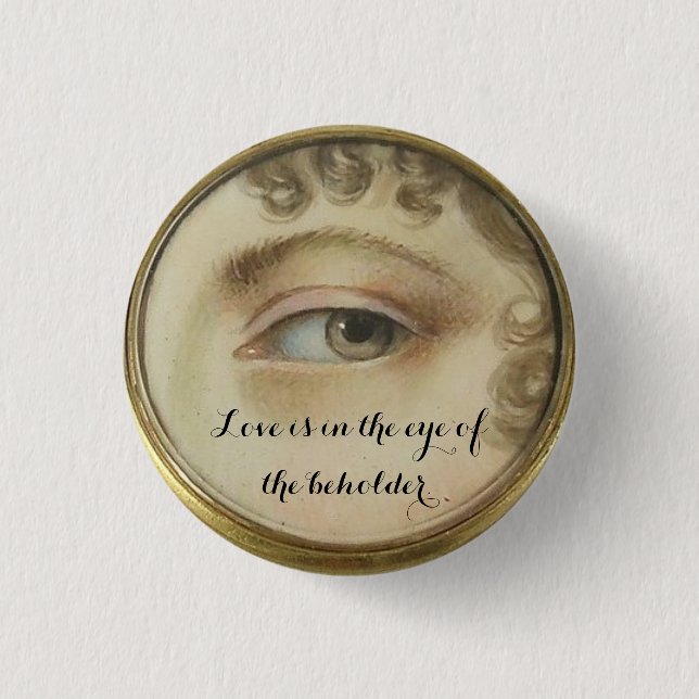 Lover's Eye-Button mit Liebe Zitat Button (Vorderseite)