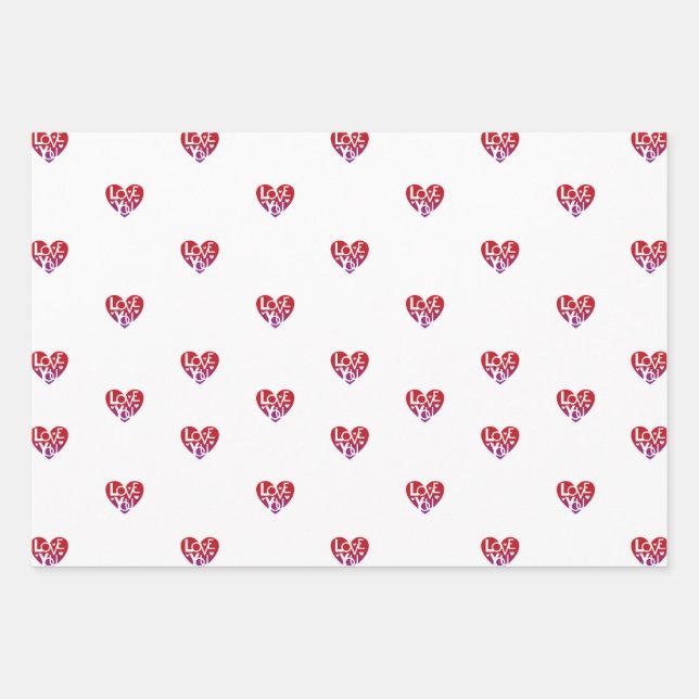 Lover's Heart® Liebe - Ihr Packpapier Geschenkpapier Set (Vorderseite)