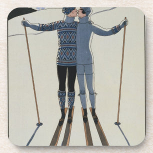 <Lovers in the Snow> durch Georges Barbier Getränkeuntersetzer