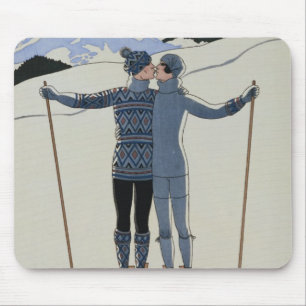 <Lovers in the Snow> durch Georges Barbier Mousepad