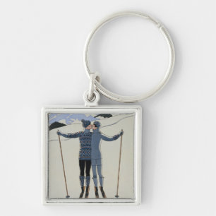 <Lovers in the Snow> durch Georges Barbier Schlüsselanhänger