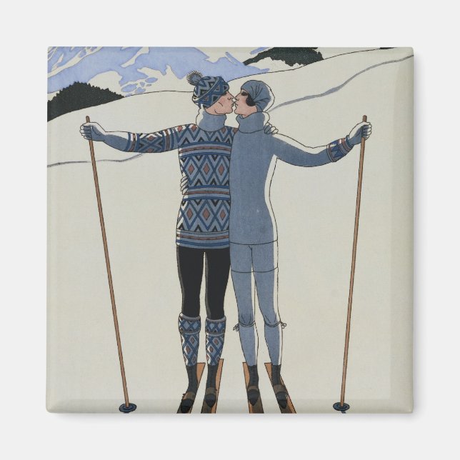 <Lovers in the Snow>von Georges Barbier Magnet (Vorne)