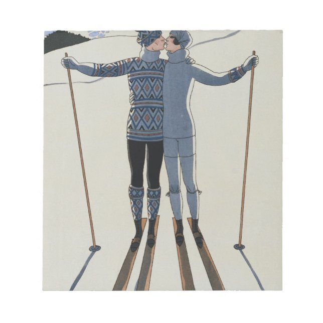 <Lovers in the Snow>von Georges Barbier Notizblock (Vorderseite)