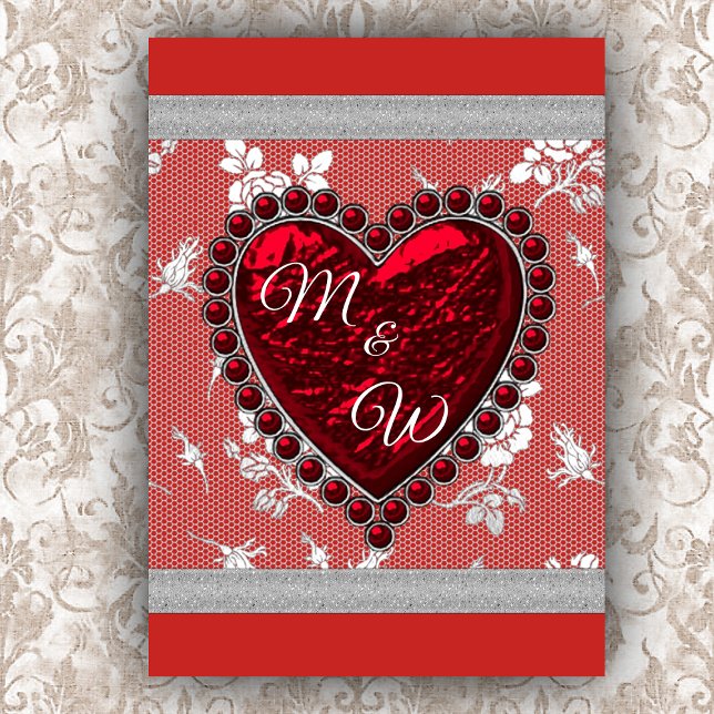 Lovers Monogram Valentine Heart Feiertagskarte (Von Creator hochgeladen)