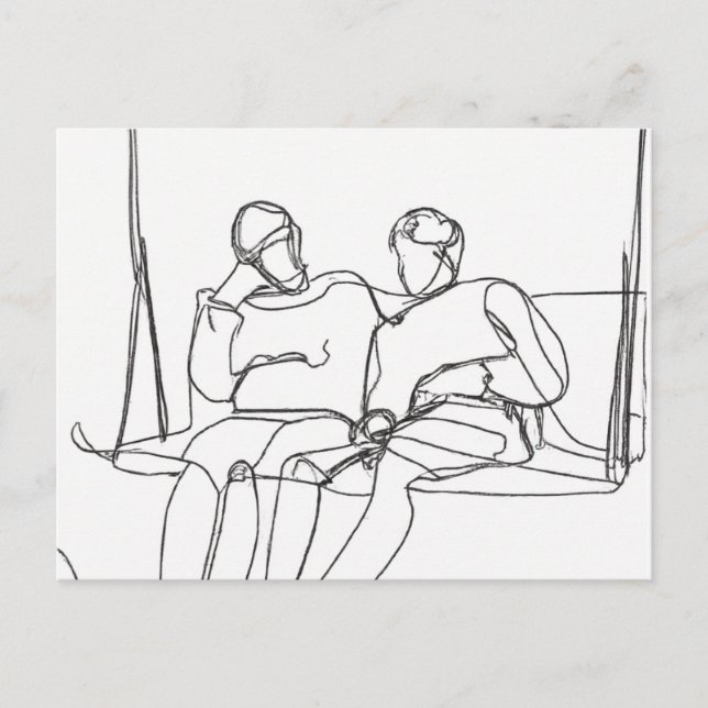 Lovers on Swing Postkarte (Vorderseite)