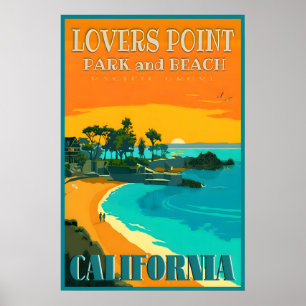 Lovers Point Beach Pacific Grove California Poster
