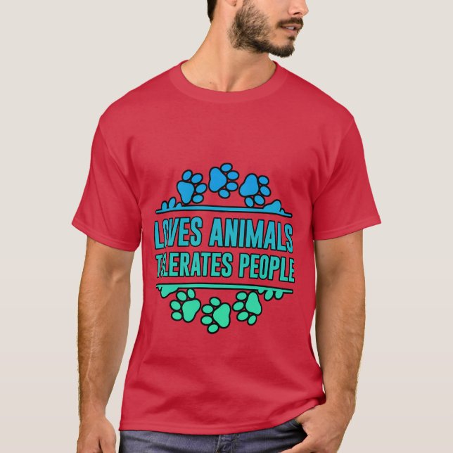 Loves Animalsolerates People boy T-Shirt (Vorderseite)