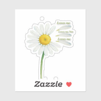 Loves Me, Loves Me Not Daisy – Romantic Watercolor Aufkleber