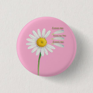 Loves Me, Loves Me Not Daisy – Romantic Watercolor Button