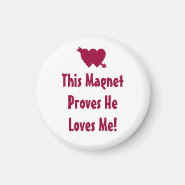 Loves Me Quote Valentines Day Romantic Pink Magnet