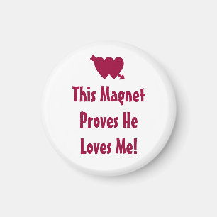 Loves Me Quote Valentines Day Romantic Pink Magnet