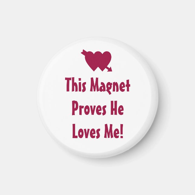 Loves Me Quote Valentines Day Romantic Pink Magnet (Vorne)