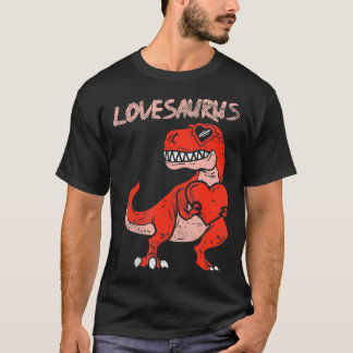 Lovesaurus Tre Dinosaurier Herz Niedlicher Valenti T-Shirt