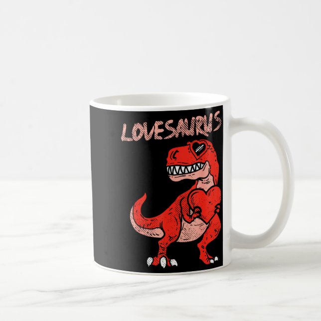 Lovesaurus Trex Dinosaur Heart Cute Valentines Day Kaffeetasse (Rechts)