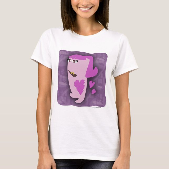 Lovesick Girl Teen Monster Cartoon Illustration T-Shirt (Vorderseite)