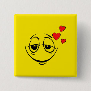 Lovestruck gelbes Gesicht Button