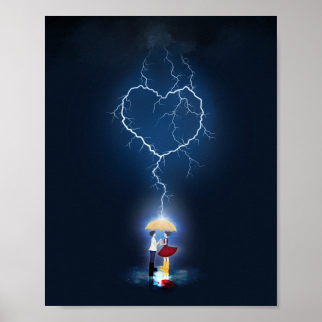 "Lovestruck" Romantischer Moment unter einem Schir Poster (Vorne)