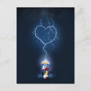 "Lovestruck" Romantischer Moment unter einem Schir Postkarte