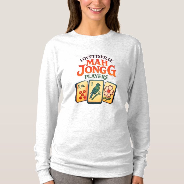 Lovettsville Mah Jongg Player Long Sleeve T-Shirt (Vorderseite)