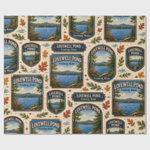 Lovewell Pond Fryeburg Maine Vintage Reise Geschenkpapier