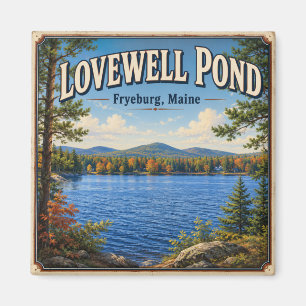 Lovewell Pond Fryeburg Maine Vintage Szenisches Qu Magnet